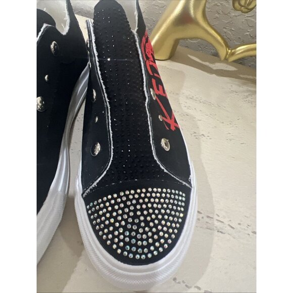 Ecko Red Poppy 158L Graffiti Slip On Laceless Sneakers Women Size 9 Black Rhino - Picture 5 of 8